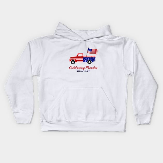 Celebrating Freedom 4th of July Kids Hoodie by Salasala